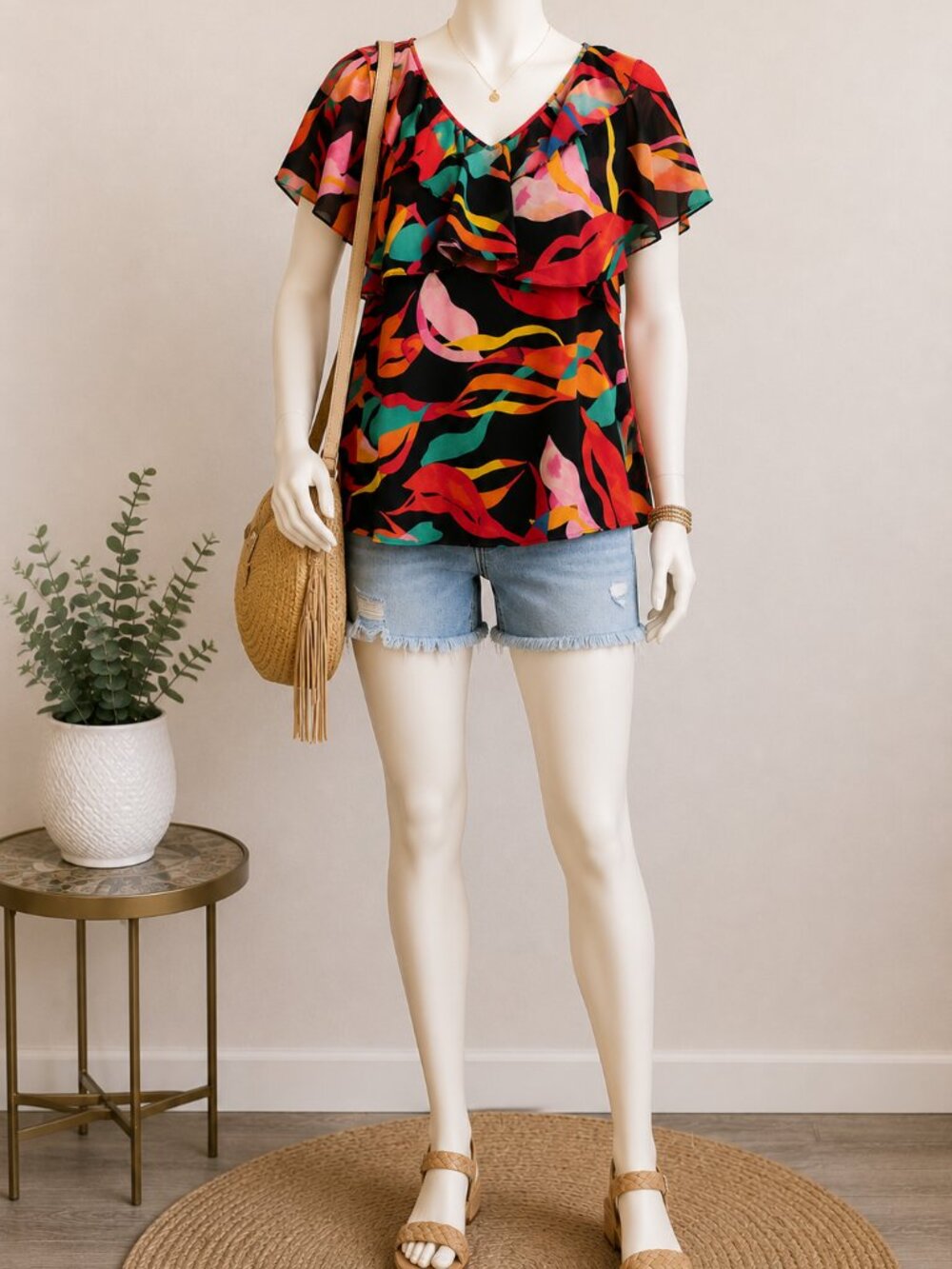 🖤 7th Avenue Design Studio Women's Cape Blouse – Size Large | Gently Used